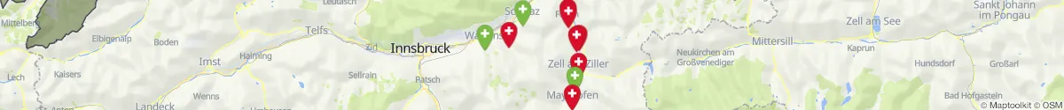Kartenansicht für Apotheken-Notdienste in der Nähe von Finkenberg (Schwaz, Tirol)